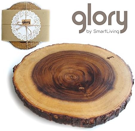 GLORY Natural Wooden Cutting Board with Bark Dia 8"-10"