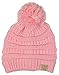 Funky Junque Girls/Boys Winter Hat Warm Knit Slouchy Toddler Kids Pom Beanie - Pale Pink