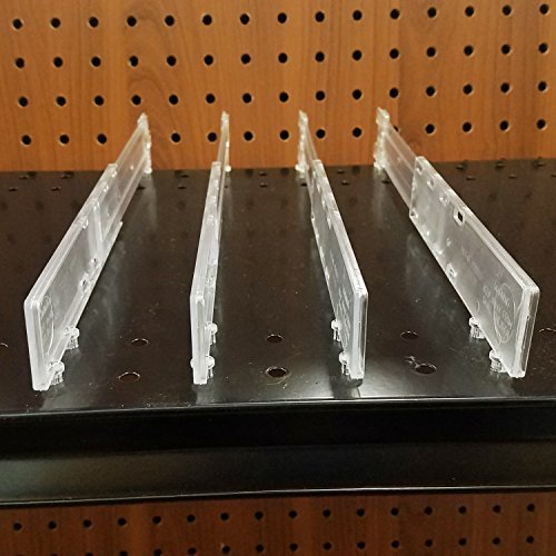 Plastic Extendable Adjustable Depth Gondola Shelf Dividers - Retracting Item Organizer / Separator for Shelves 14" to 22" D - 10 Pack