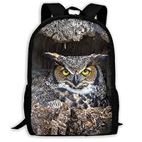 KIENGG Little Owl in Its Nest On The Trunk Unisex Adult Custom Backpack,School Leisure Sports Book Bags,Durable Oxford Outdoor College Laptop Computer Shoulder Bags,Lightweight Travel Daypacks
