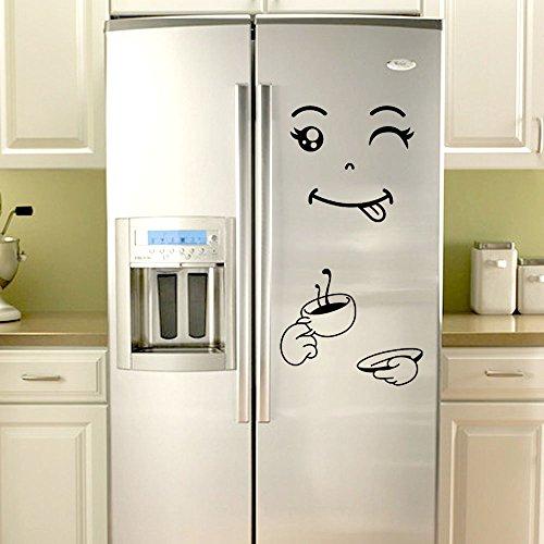 image for Rumas Happy Face Fridge Stickers - Cartoon DIY Removable Wall Stickers