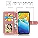 LG Stylo 5 Case,LG Stylo 5 plus Case,LG Stylo 5 Wallet Case W/Screen Protector [2 Pack]/Kickstand/Credit Card Slots,Wrist Strap PU Leather Bling Glitter Flip Case Wallet Cover for Girls Women,Rosegold