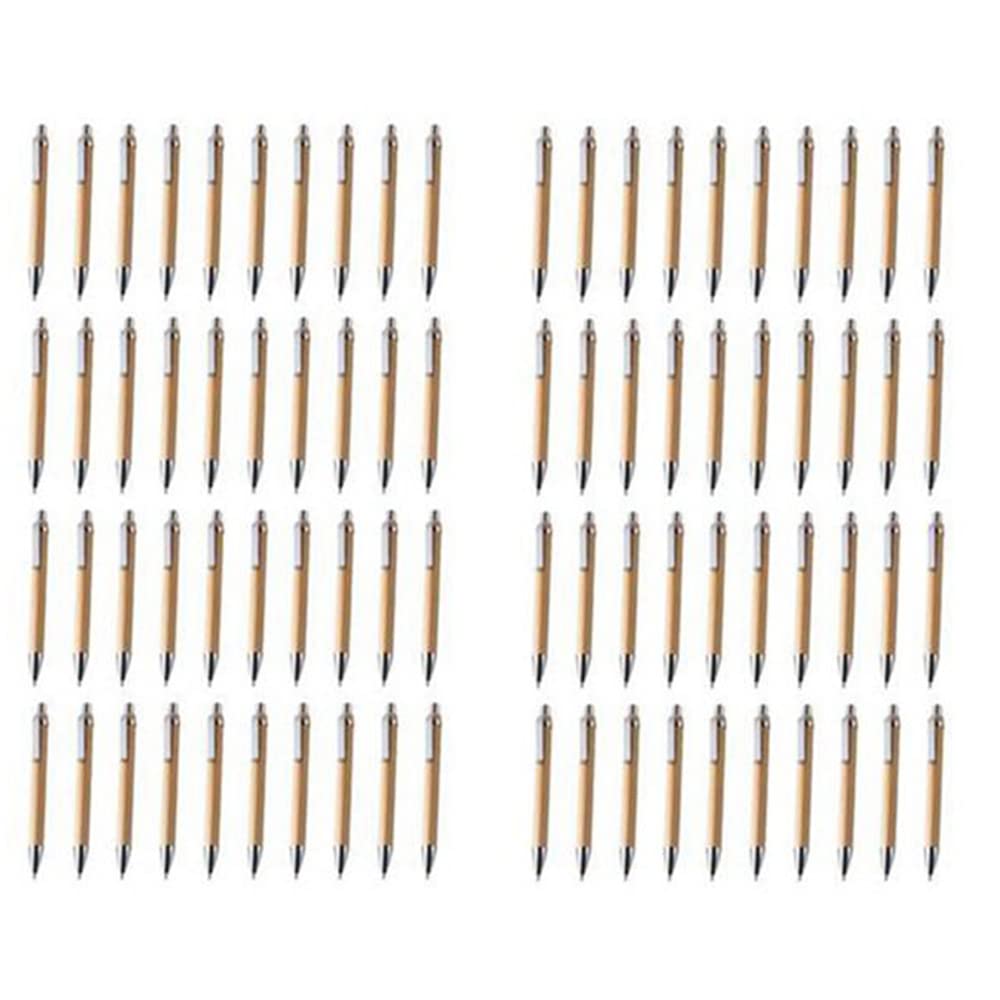 Jcevium 80Pcs Ballpoint Pen Set Bamboo Ballpoint Pen Office & School Supplies Pens & Writing Supplies Gifts, Black Ink