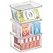 mDesign Set of 3 Stackable Plastic Containers? Perfect Kitchen Accessories As Food Containers? Ideal Also in the Fridge or Freezer ? With Lid ? Colour: Transparent