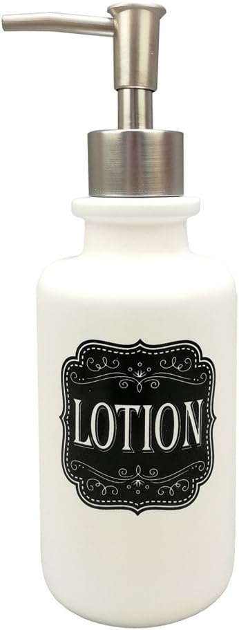 Riovoca Ceramic Soap & Lotion Dispenser Pump with Matt White Finished for Kitchen or Bathroom Countertops