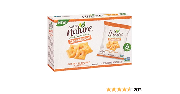 Back To Nature Crackers Non Gmo Cheddalicious 1 Ounce Grab 6 Count Packaging May Vary Amazon Com Grocery Gourmet Food