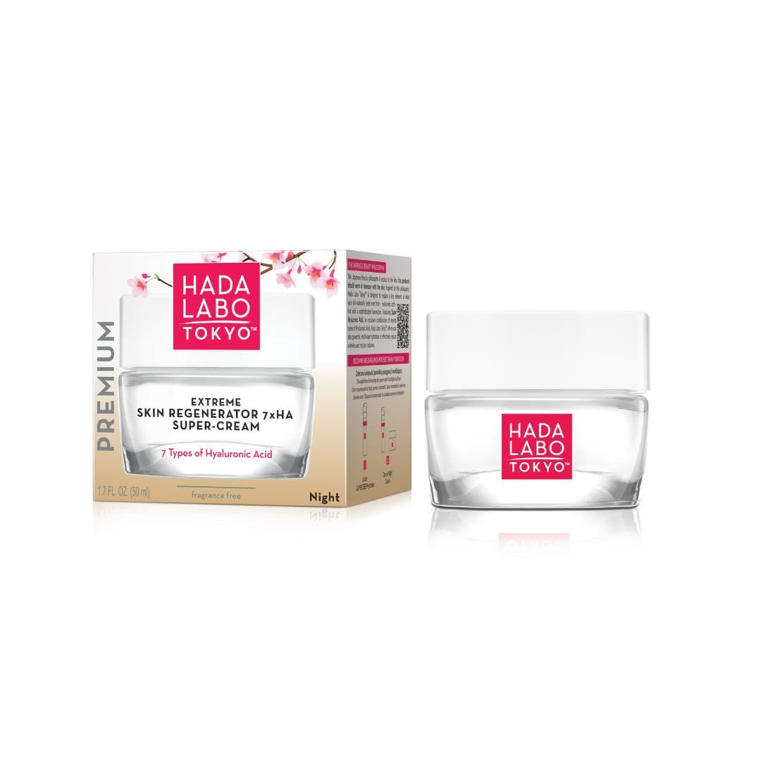 Hada Labo Tokyo - Premium Extreme Skin Regenerator Super Cream, Night Cream with 7 types of Hyaluronic Acid, 50 ml Jar (Pack of 1)