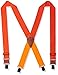 Dickies Industrial Strength Suspenders - Men's Wide Adjustable Thick Strap Clips for Work Heavy Duty Pants , neon orange, One sizee