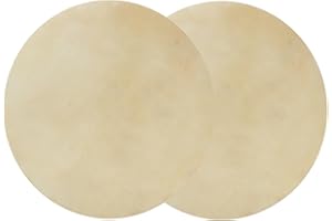 2pcs Drum Head, Faux Buffalo Leather Consistent Clear Sound Drum Head for African Bongo Drums (9.0 inches)