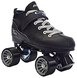 Black Pacer Mach-5 GTX500 Quad Speed Roller Skates w/ 2 Pair of Laces (Gray & Black)
