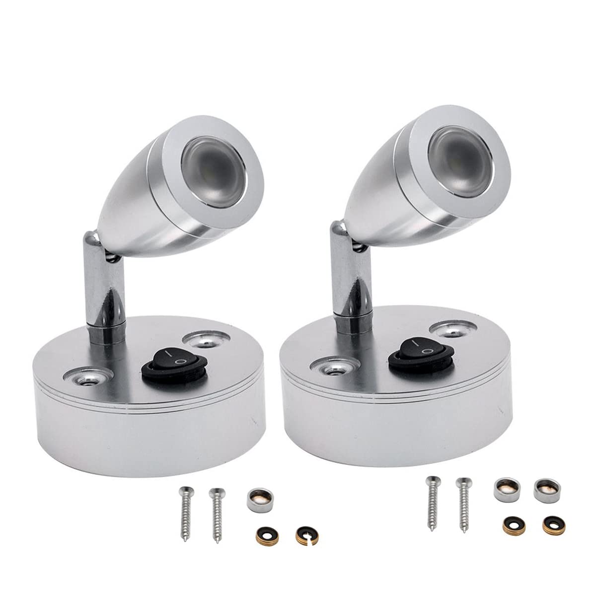 Interior Lights - MASO 2x 12V LED Spot Reading Light Switch Camper Van Caravan Boat Interior Light