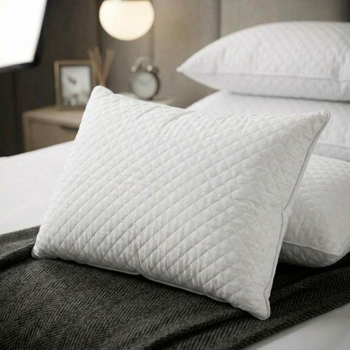 Kit 2 Travesseiros Toque de Pluma 50x70cm Kit Travesseiro Casal Percal 180 Fios Antialérgico Antimofo Antiácaro Lavável Suporte Médio Travesseiro Confortável para Dormir Macio e Leve Conforto Premium