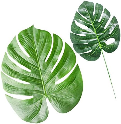 Tropical Palm Leaves Simulation Imitation Leaf for Luau Hawaiian Jungle Beach Tiki Party Theme Decorations 18 Pack (Imitation Leaf)