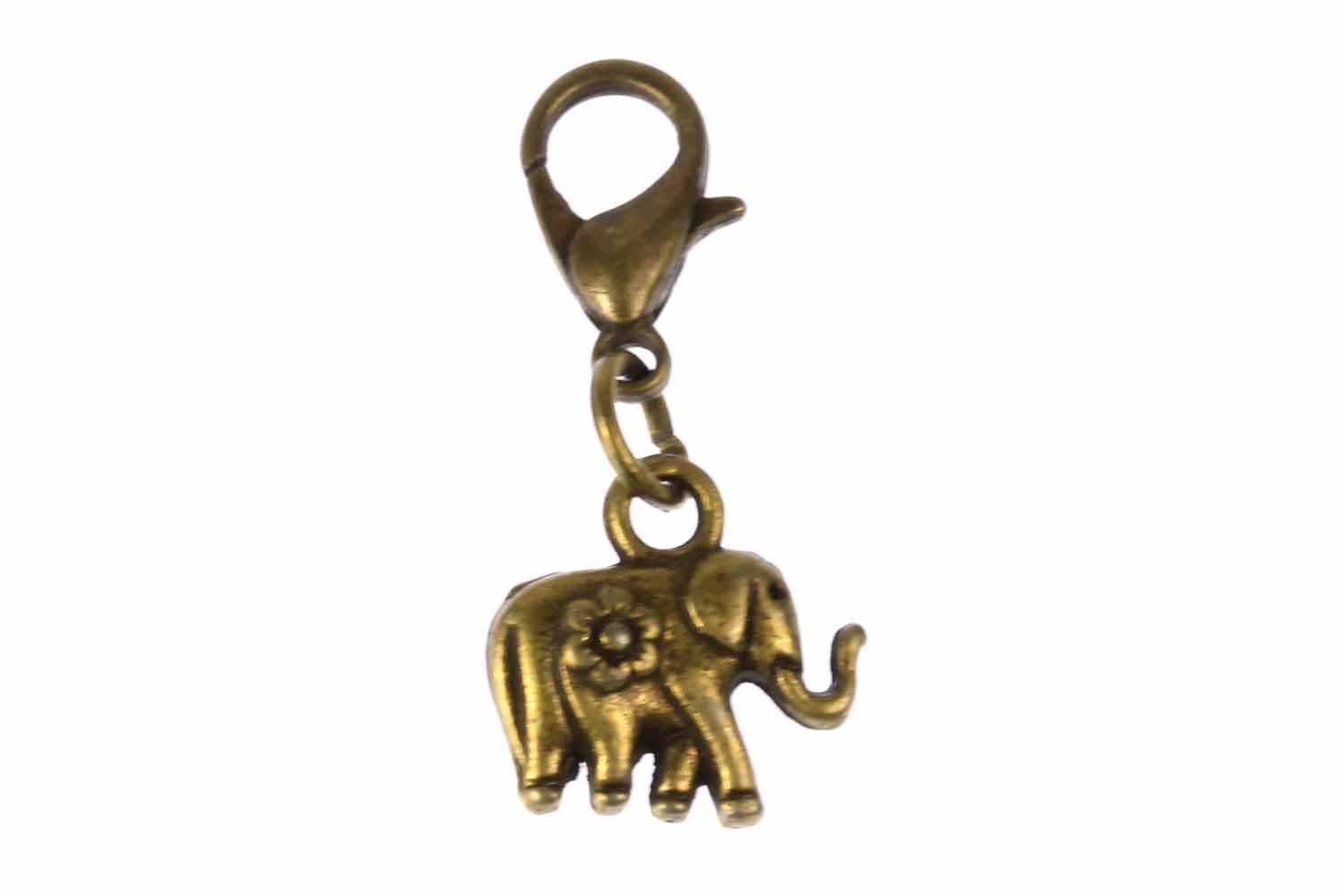 Miniblings Elephant Charm Pendant For Bracelet Wristlet Elephants 12Mm Bronze
