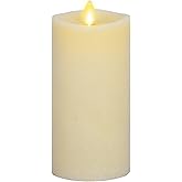 Luminara - Flameless LED Battery Operated Flickering Pillar Candles - Ivory - Pack of 1-3x6.5 - Realistic Moving Flame Real Wax Indoor/Outdoor Decor