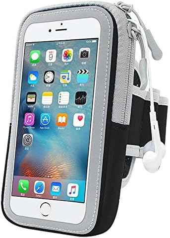 Breathable Sports Armband Daystyle Water-resistant Bag with 2 Zippers Touchscreen Pouches for iphone 7plus 6 plus 6s plus Samsung Note Edge S7 Jogging Running Cycling (Black)