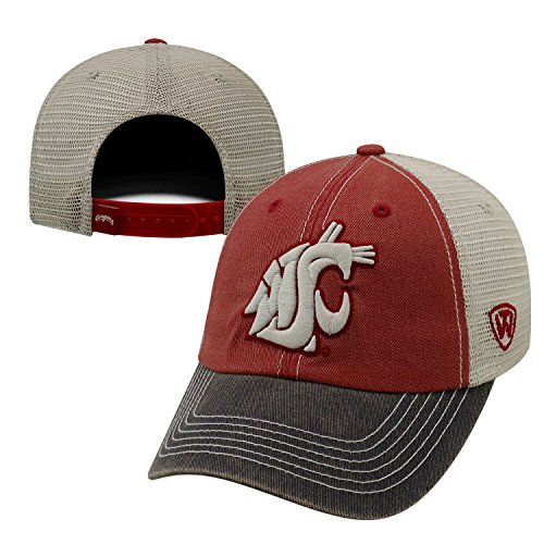 Top of the World NCAA Washington State Cougars Offroad Snapback Mesh Back Adjustable Hat, One Size, Cardinal/Grey/Khaki