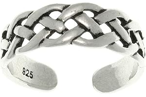 Jewelry Trends Open Celtic Weave Knot Sterling Silver Toe Ring Adjustable-Size