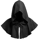 HAXICO Halloween Grim Cowl Cloak Medieval Wicca Pagan Hood Hat Cosplay Costumes Hooded Poncho for Men Women