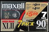Maxell XLII IEC Type II 90 Minute High Bias Audio Cassette Tape - 7 Pack