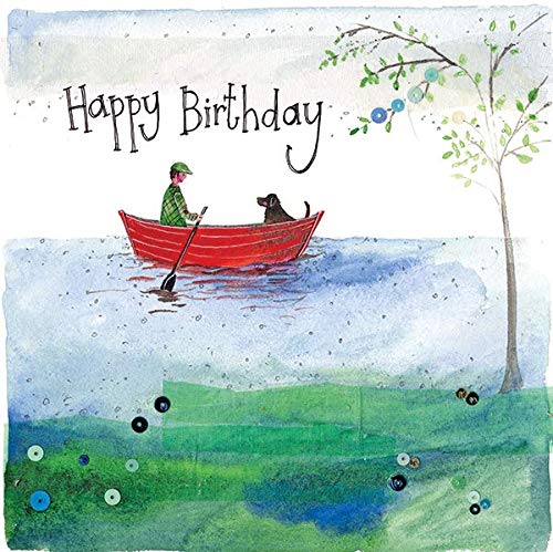 ALEX CLARK Happy Birthday Red Boat Card