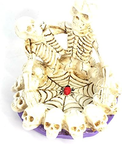 Creative Skull Head Ashtray Personality Resin Horror Ashtray Fashionable Ashtray Gift Halloween Easter Day Festival Party Show Celebration Prop Bar Decoration (Purple)