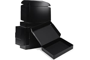 ZBEIVAN 11x8x2 Black Shipping Boxes, 20 Packs Corrugated Cardboard Literature Mailer Boxes for Packaging Small Business Maili