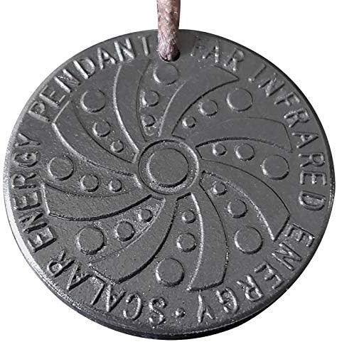 Scalar Energy Pendant, Orgonite Necklace, Quantum EMF Protection Shield Against Cell Phone Radiation ] Volcanic Lava Material ] Negative Ion Power ] with Authenticity Card ] Far Infrared (Sun Spiral)