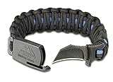 Outdoor Edge para-Claw Heavy-Duty Paracord Knife Survival Bracelet (Blue/Black, Medium - Wrist Size 6.25 to 7.0 inches)