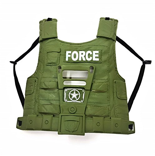 Military Friction Combat Force 10 Piece Boys Toys Playset, Boys Action Playset w/ Friction Gun , Watch , Mask , Army Vest , Tags & Accessories , Kids Military Costume , Army Costume for Kids