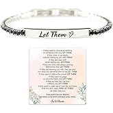 sunglnl Let Them Bracelet For Women, Self Worth Motivational Crystal Energy Chain Bracelets Inspirational Stainless Steel Engraved Bracelet Anniversary Birthday Jewelry Gift