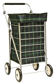Einkaufswagen, 4 Räder, Mit Schottenmuster.