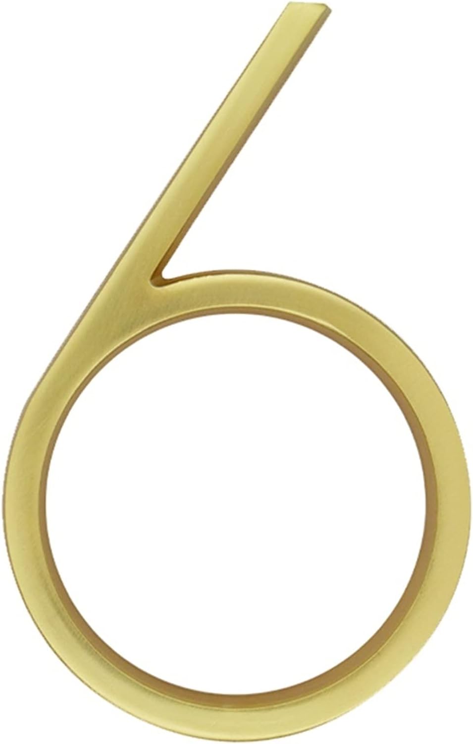 Address Signs - AIZONHA Lighted House Numbers 125 Mm 5 Inch Golden Floating Modern House Number Satin Brass Digital Home Address Number Suitable for House Digital Outdoor Sign Board (Number : 6)