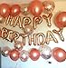 Rose Gold Happy Birthday Party Decorations | Banner Letter Balloons + 10pcs 18