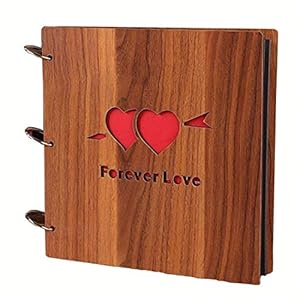 Yeelan Álbum de Fotos de Madera DIY Libro de Recuerdos, 10 Pulgadas (una Flecha a través de Dos Corazones)