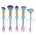 AprFairy 2017 Mermaid Makeup Brushes Set 10pcs with Pink Plaid Makeup Bag Ultra-soft Bristles Face Foundation Beauty Tools Blush Concealer Contouring Make Up Brush Kit - Green Pink Gradient