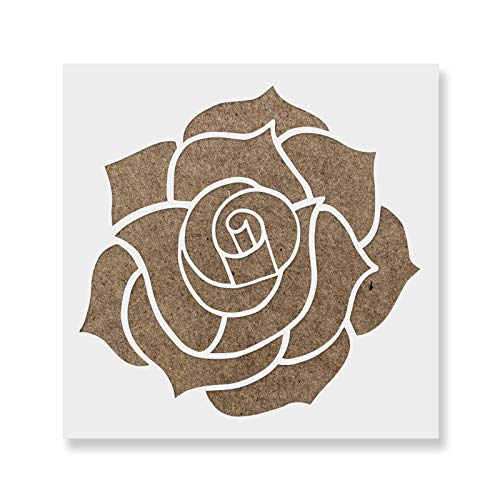 Rose Stencil Template - Reusable Stencil with Multiple Sizes Available