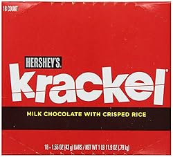 HERSHEY'S Krackel Chocolate Candy Bars, 1.55 Ounce