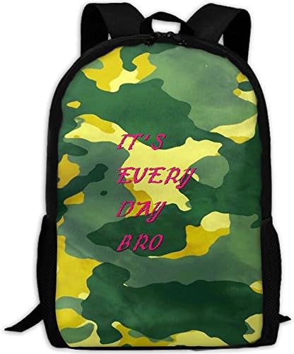 IT'S Everyday Bro Pink Fashion Backpack College School Laptop Bag Daypack Travel Shoulder Bag For Unisex White
