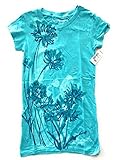 Aeropostale graphic tee flowers small teal