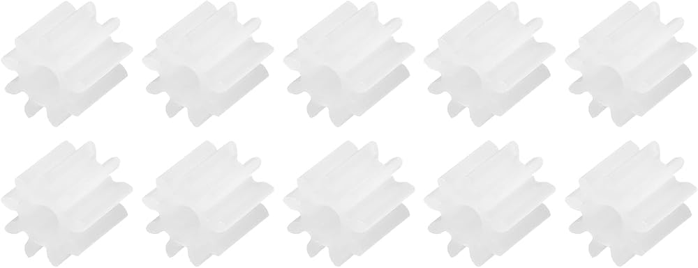 sourcing map 10Pcs Plastic Gears 9 Teeth 2mm Shaft Module 0.5 for RC Car Robot