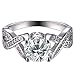 FENDINA Jewelry Womens Luxurious 18K White Gold Plated Cubic Zirconia Infinity Love Solitaire Promise Eternity Ring Engagement Wedding Anniversary Band Her