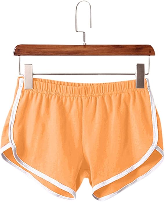 Amazon レディース 短パン ジョギング トランクス スポーツ ハーフパンツレディースホームレジャーヨガスポーツショーツ 吸汗 速乾 短パン スポーツ 柔らかい カジュアル 夏場に走る用 ランニング 体育 フィットネスパンツ日常カジュアル ルーズ オレンジ L