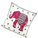 Pink Elephant Cotton Throw Pillow Case Cushion Cover Sofa Home Bed Decor by OOOUSE