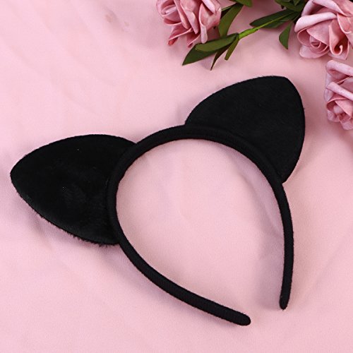 LUOEM Cat Cosplay Set - Kitty Cat Costume Accessory Cat Ears Headbands Hair Band for Party,3 Pack (Black) - Thumbnail 3