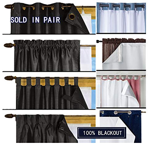 ComforHome Blackout Liner for Window Curtain Multi-Use for Different Window Panel Drapes Blackout Liner for Living Room White 45 inch by 77 inch(2 Panels)