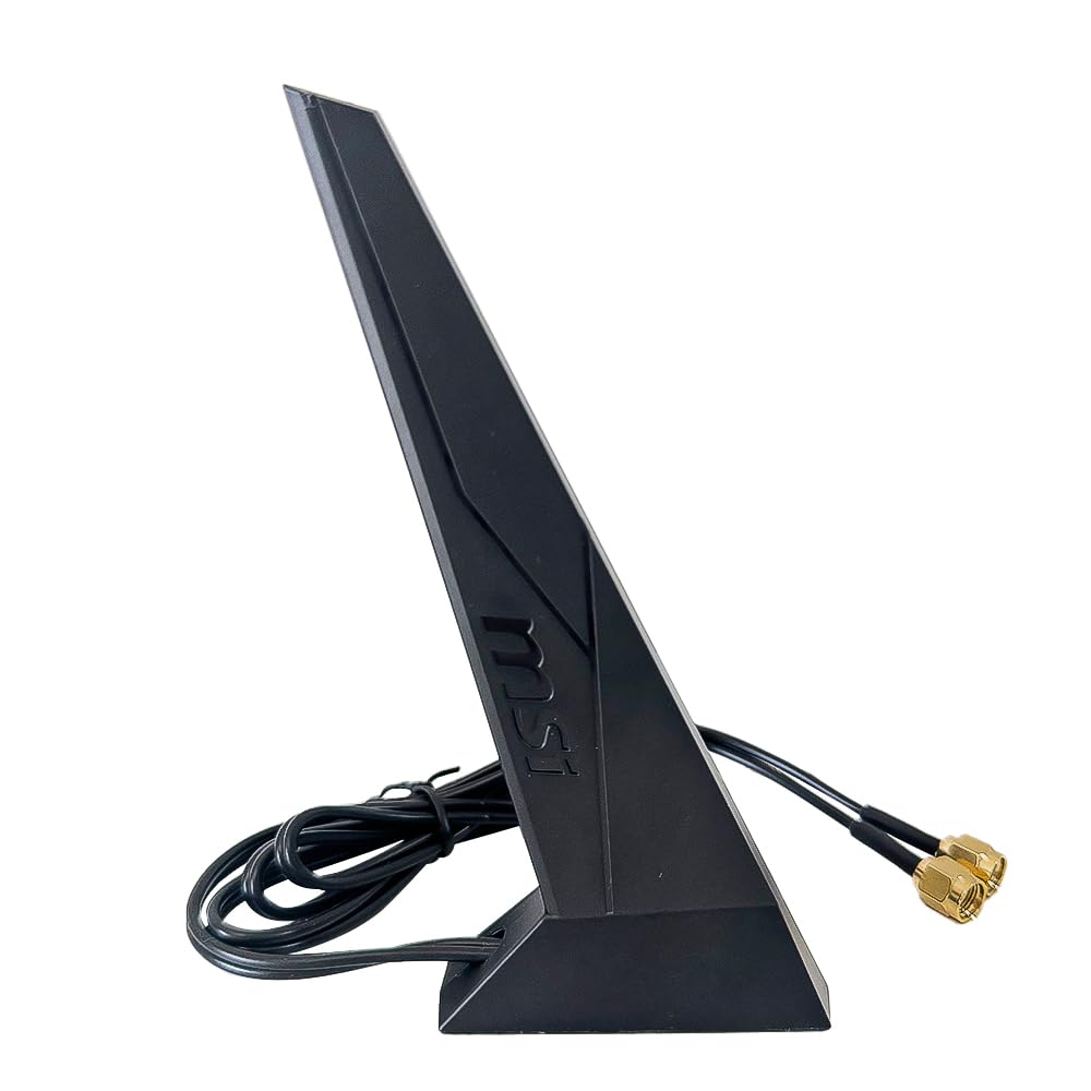 Photo 1 of WiFi 6 Antennas for MSI Motherboard RP-SMA 2T2R Dual Band WiFi 6E Antenna 2.4GHz 5GHz Magnetic Base Adapter PC Desktop Computer