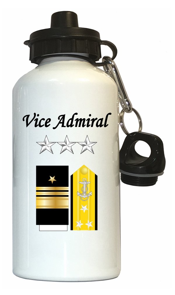Vice Admiral - US Navy Water Bottle White