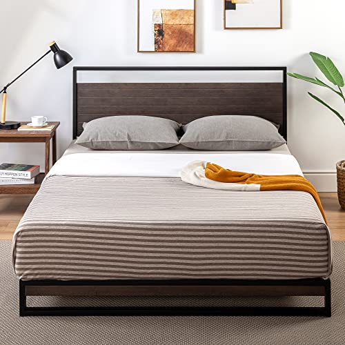 ZINUS Suzanne 37 Inch Bamboo and Metal Platform Bed Frame, Solid Steel