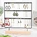 Suneed Earring Holder Organizer Jewelry Display Stands Earring Organizer Stand Jewelry Holder Organizer, Earring & Necklace Jewelry Towel Organizer Display Tree (Black-3Layer)